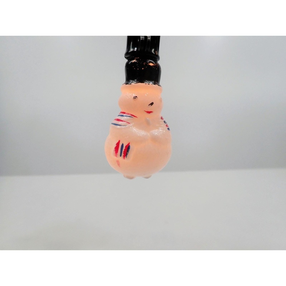 Vintage Figural Milk Glass Snowman Christmas Light Bulb Japan C7 Tested Works